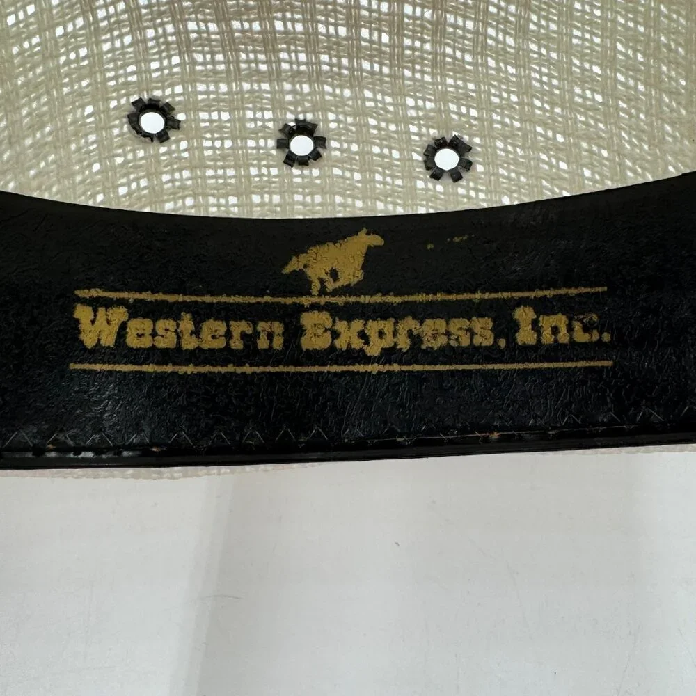 Western Express Inc. Children's Western Cowboy Straw Hat Ivory Size 6 3/8